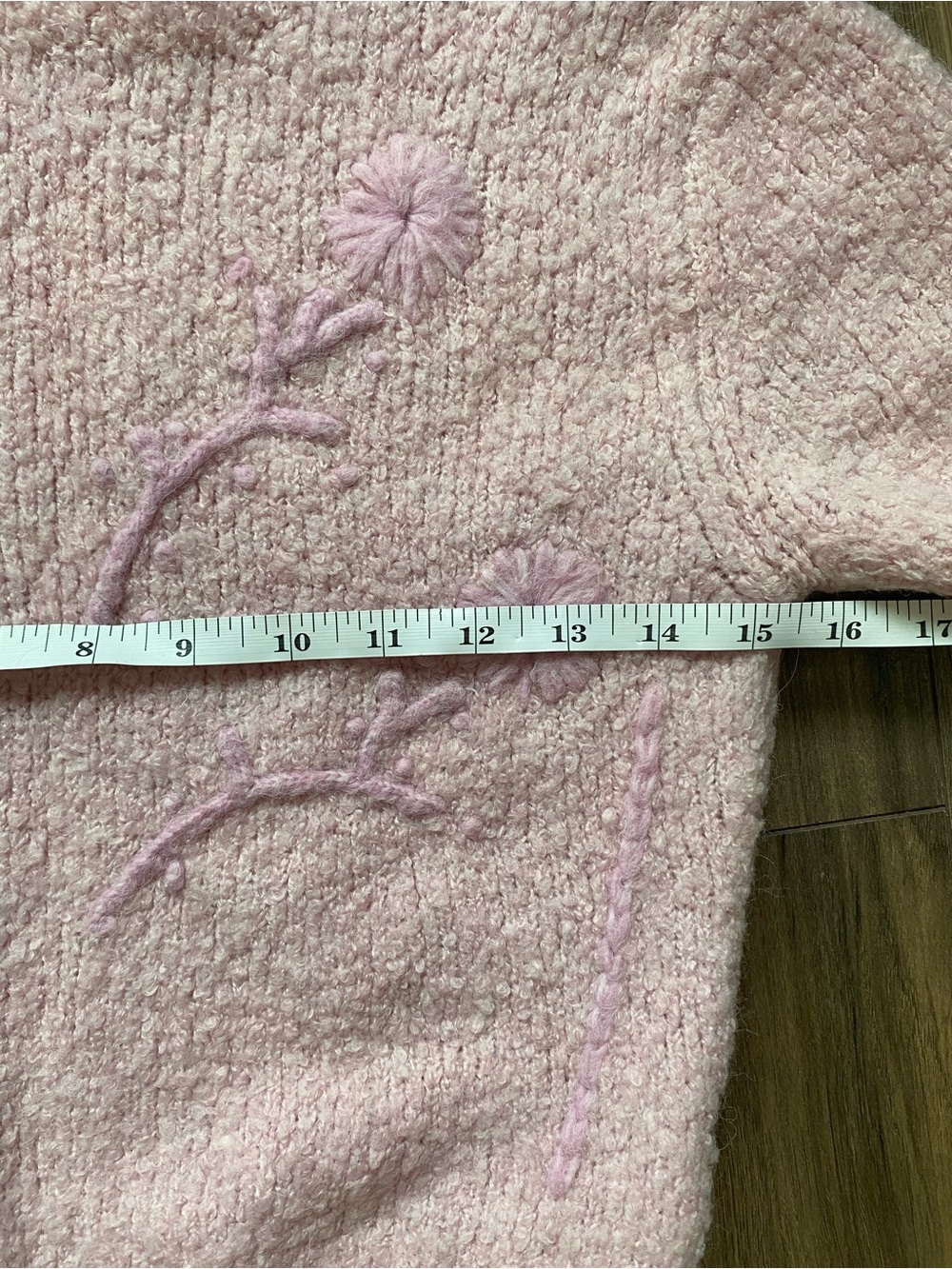 Zara Pink Short Sleeve Textured Floral Knit Top - Picture 3 of 4